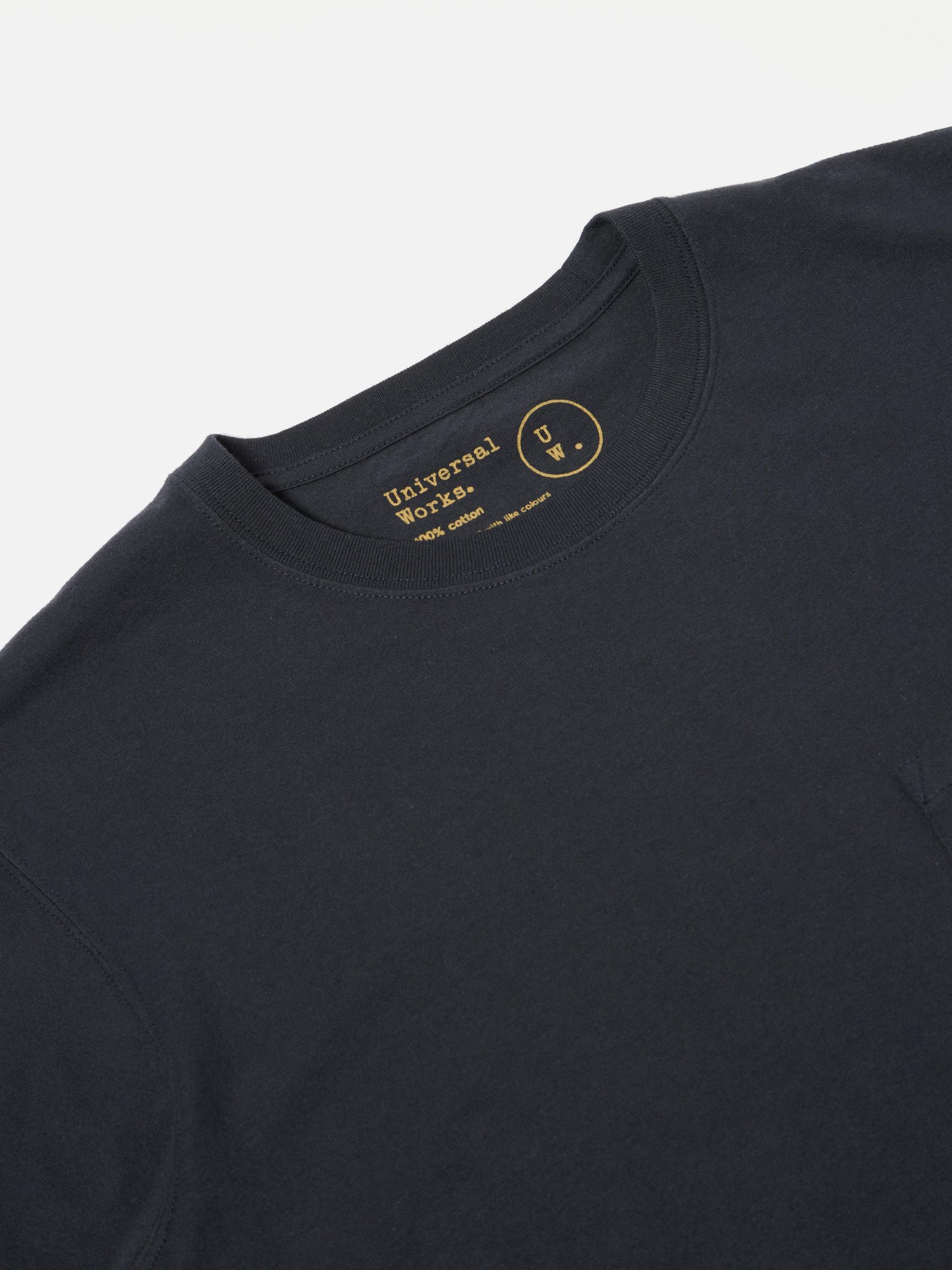 Navy Single Jersey Deluxe Print Pocket Tee Product Image