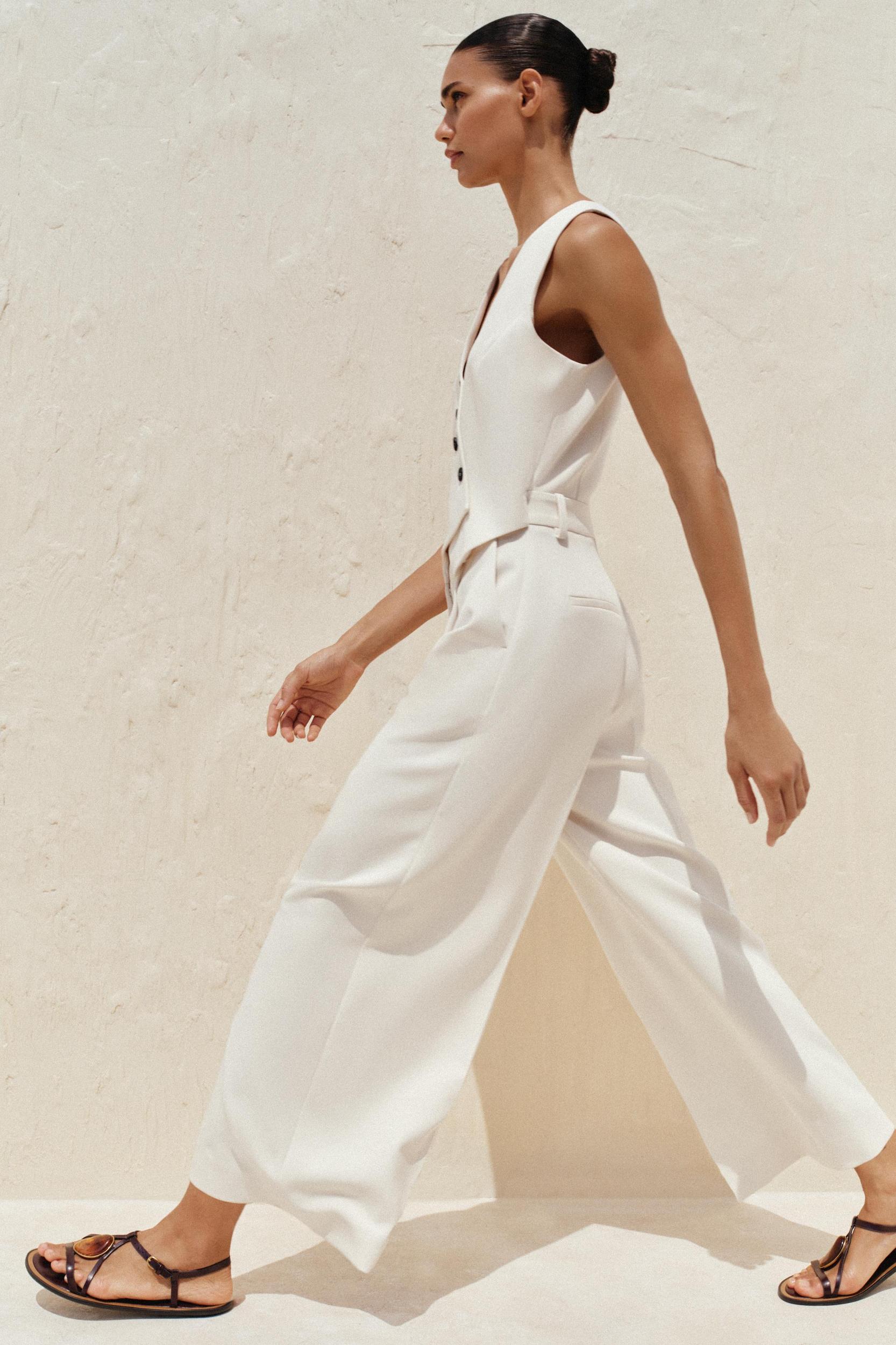 WIDE LEG VEST JUMPSUIT Product Image