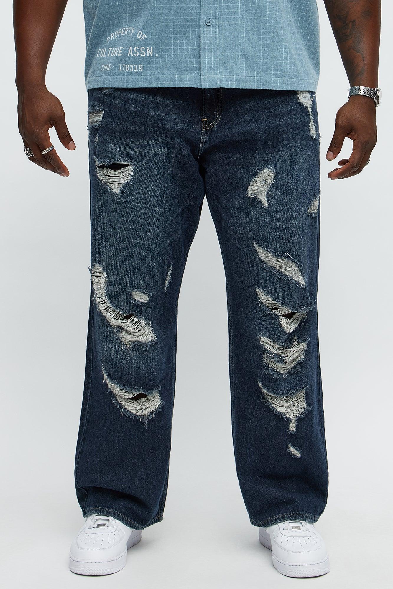 Breezy Distressed Straight Jeans - Dark Wash Product Image