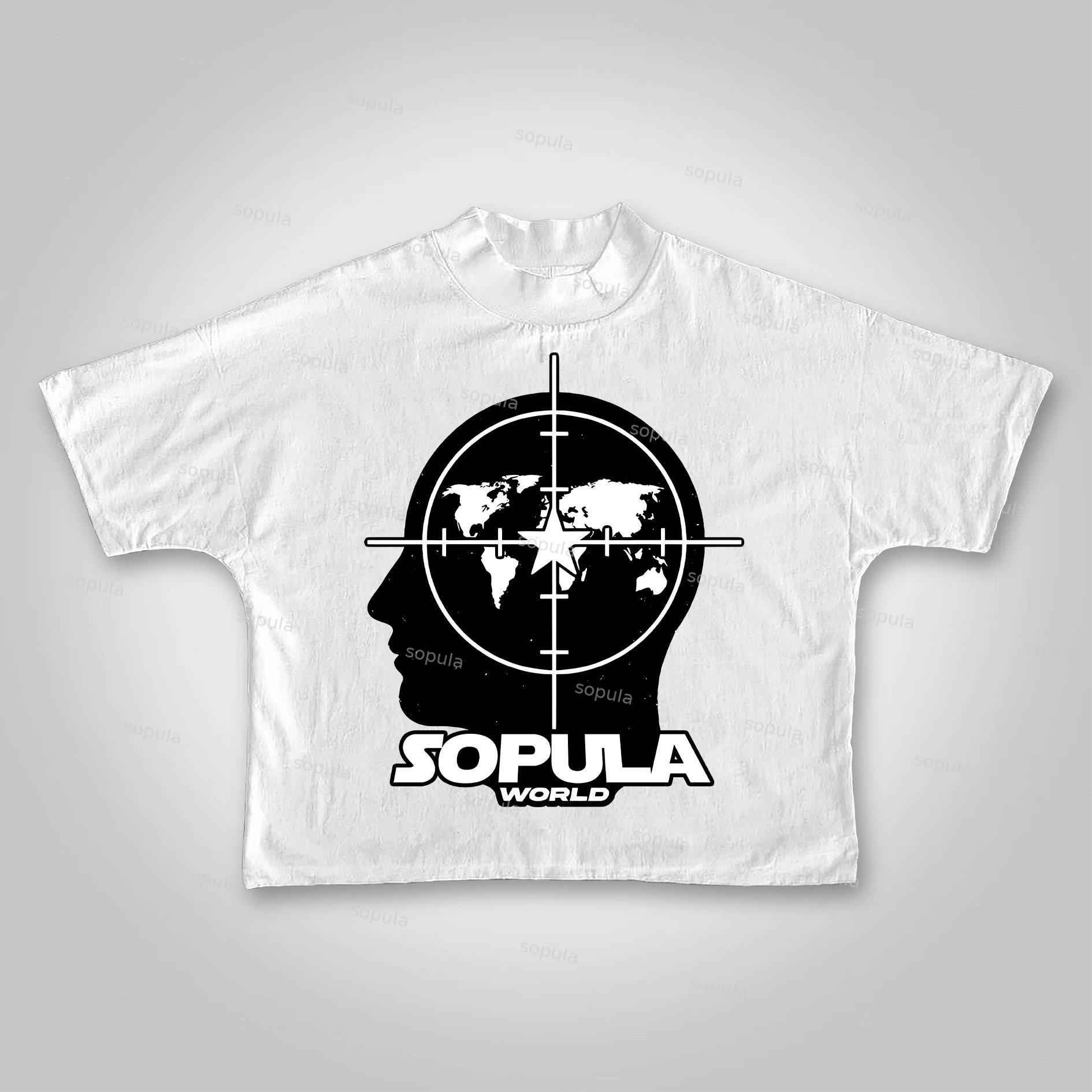 Sopula Street Map Crosshair Pattern Cropped T-shirt Product Image