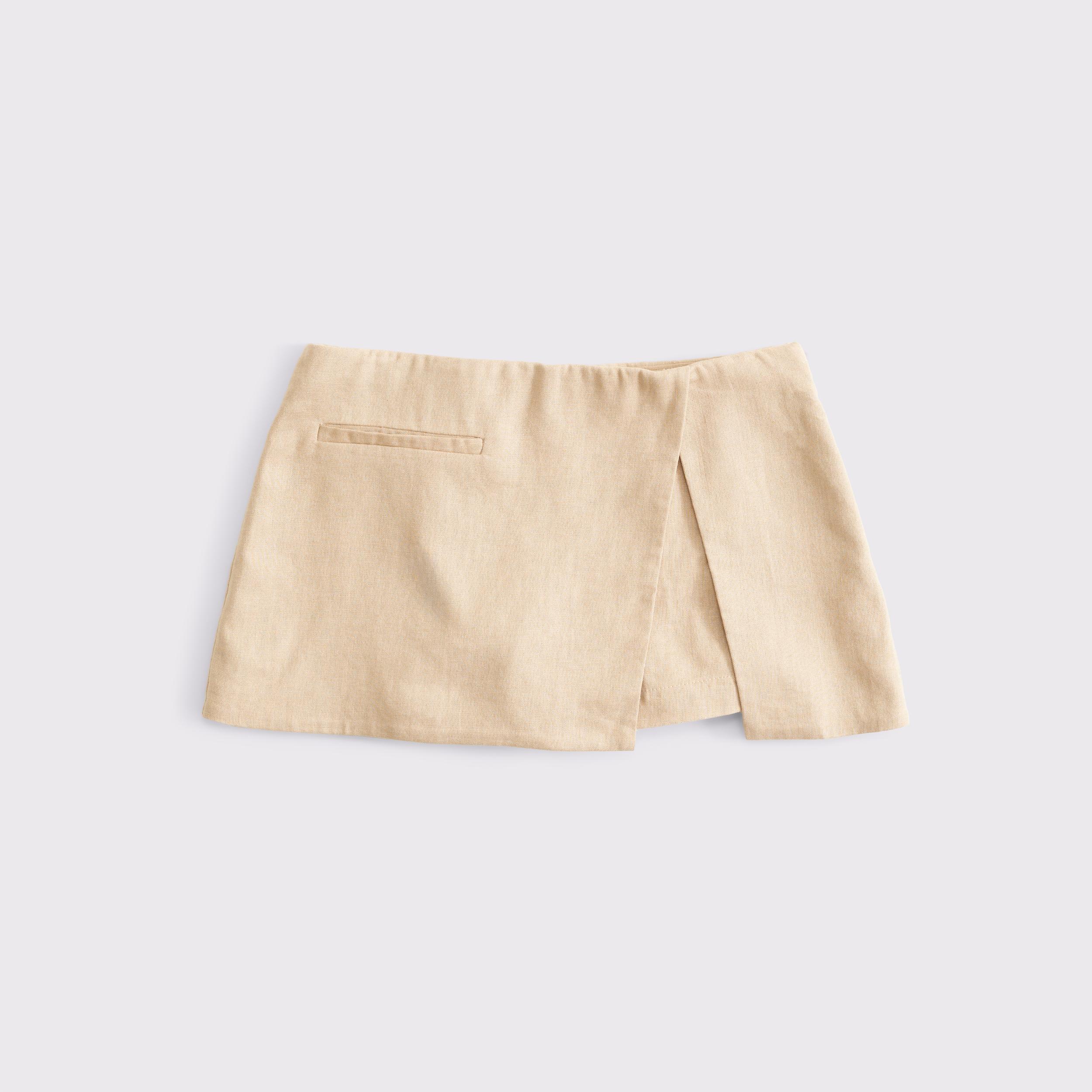 Mid Rise Tailored Micro Wrap Mini Skort Product Image