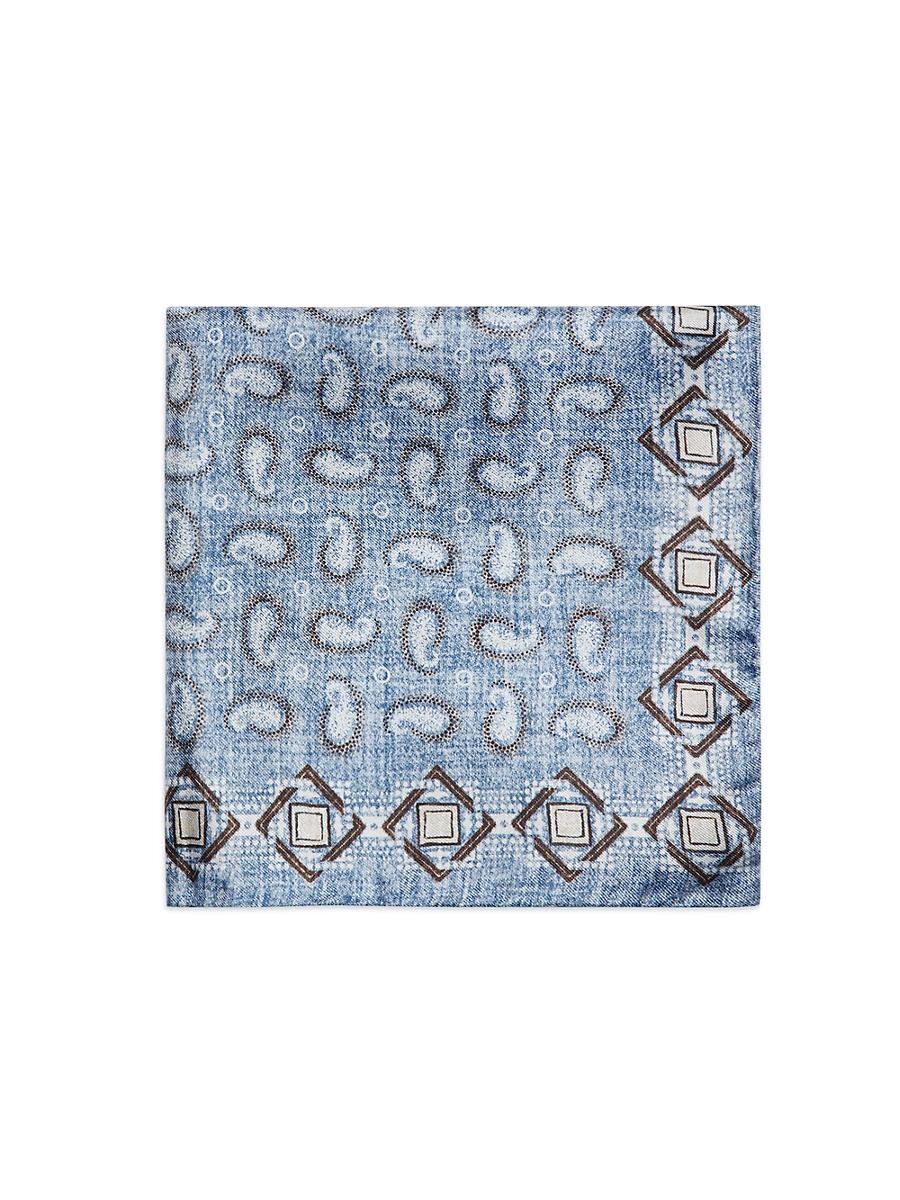 Mens Paisley Silk Twill Pocket Square Product Image