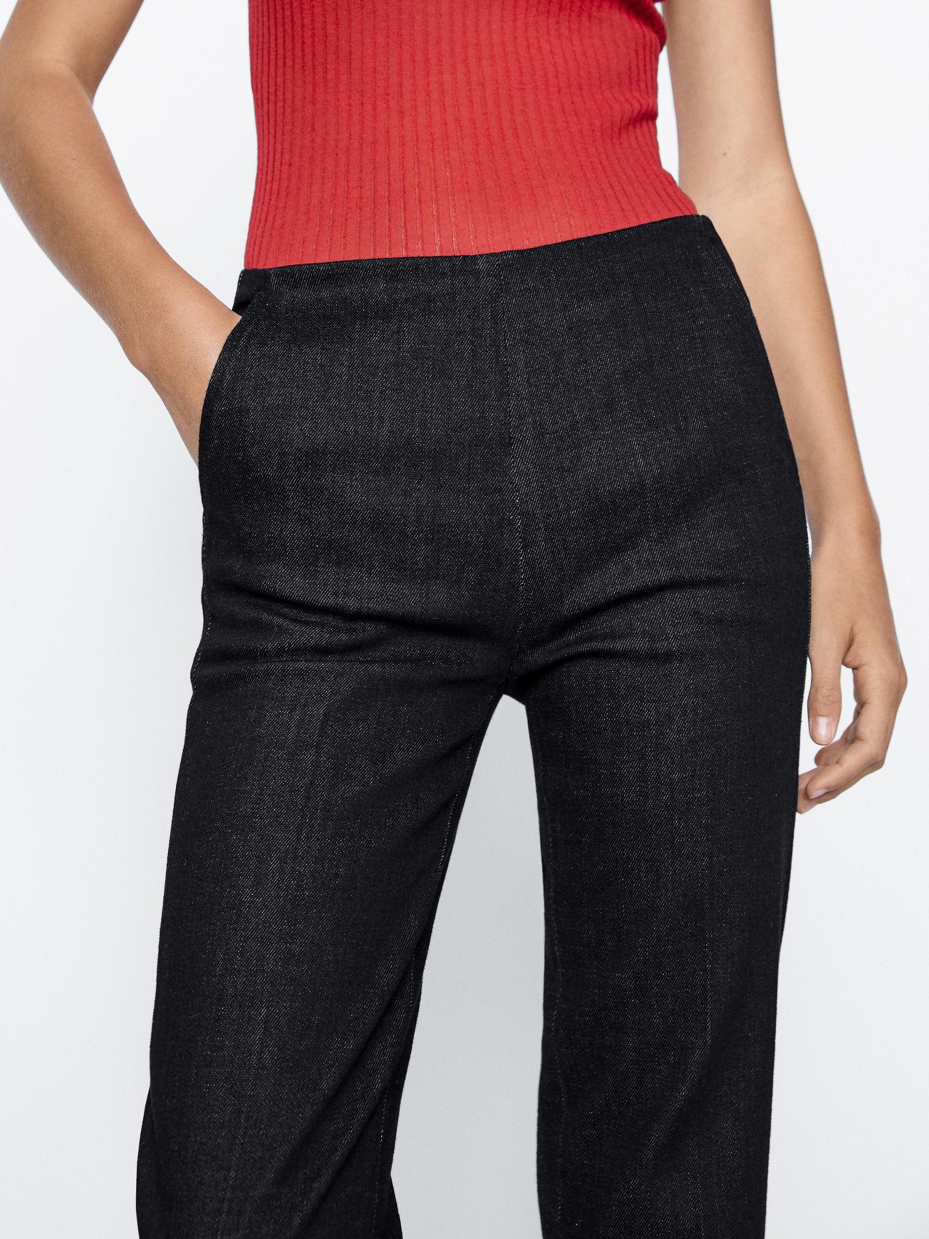 Cotton blend slim fit trousers Product Image