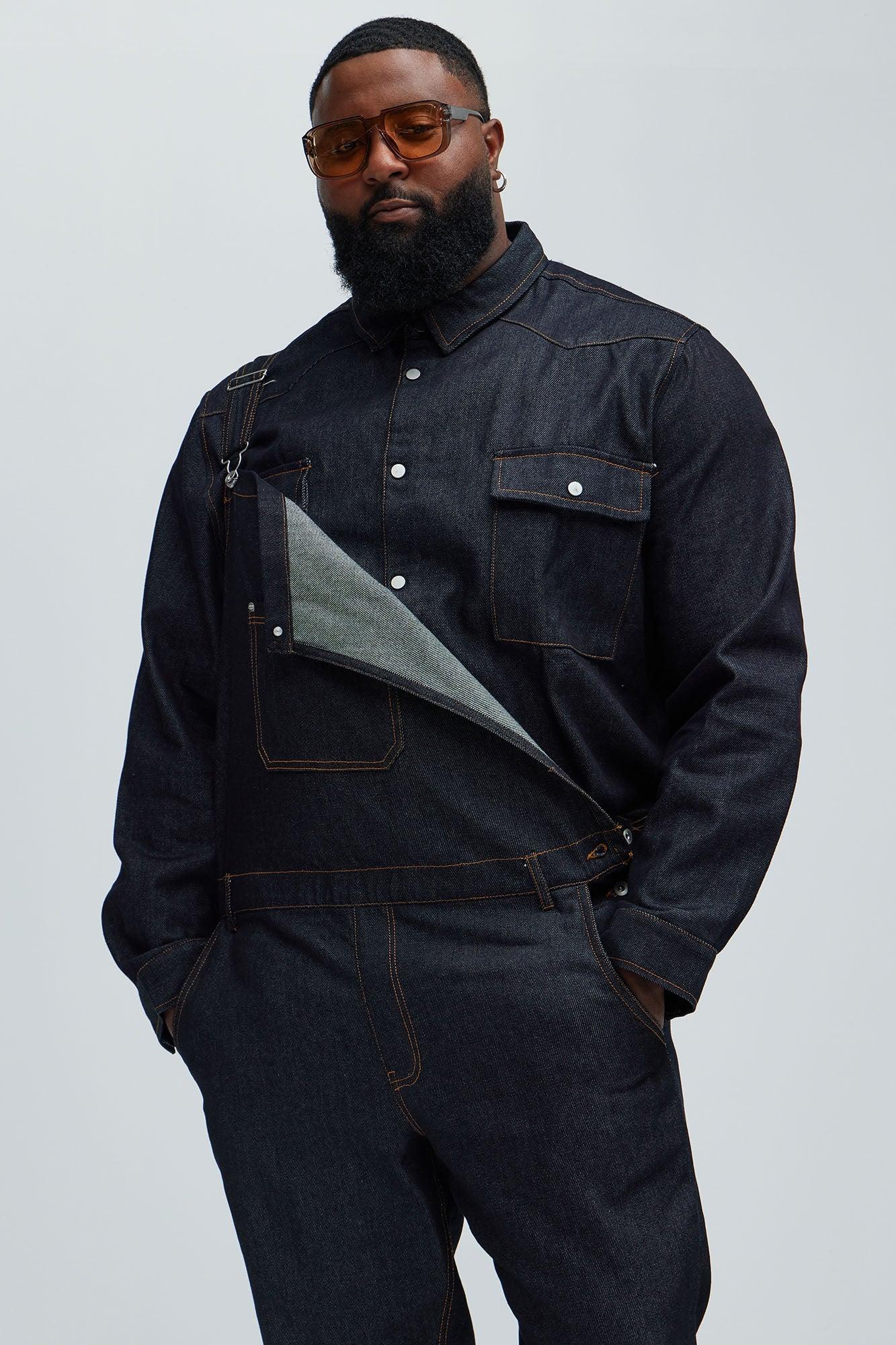 Collin Raw Denim Overalls - Indigo Product Image