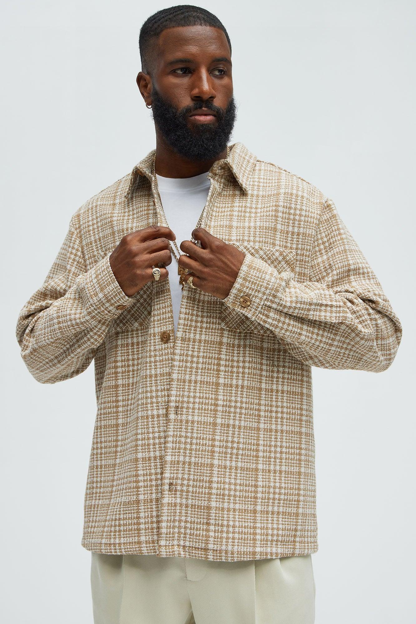 James Tweed Button Up Shirt - Tan/Multi Product Image