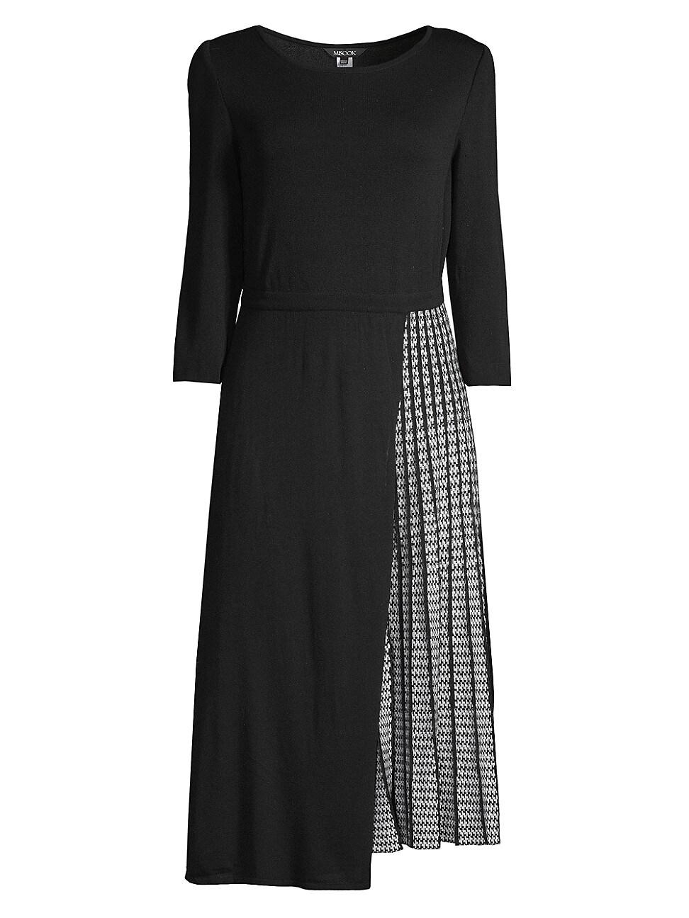 Womens Pleated Soft Knit Heritage-Fit Midi-Dress Product Image