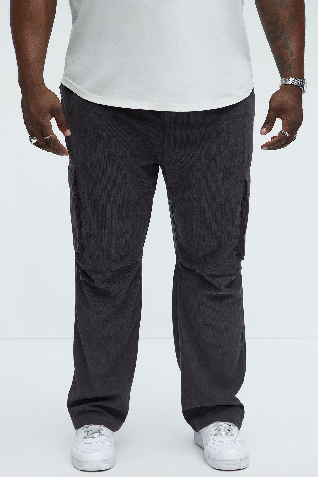 Bedford Corduroy Slim Cargo Pants - Charcoal Product Image