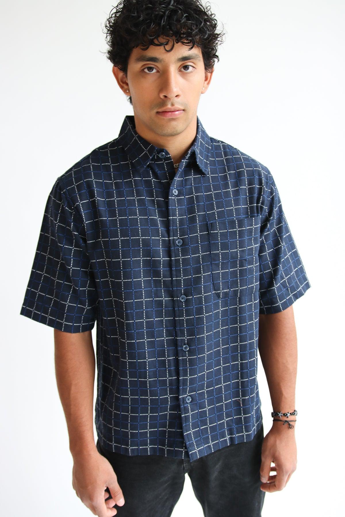 Grid Pattern Button Up Shirt Product Image