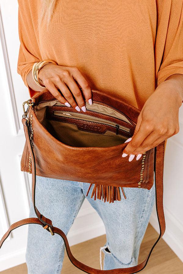 Cityscape Chic Faux Leather Crossbody In Brown Product Image
