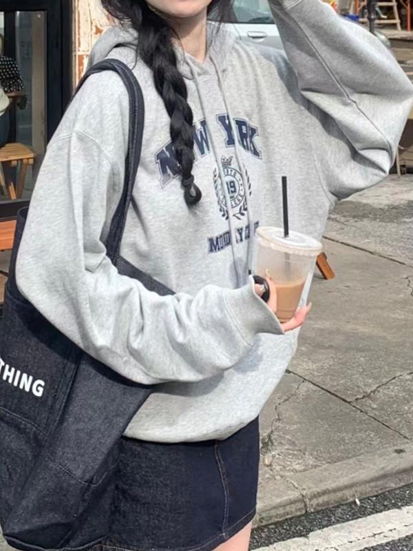 Street Letter Print Oversized Hoodie Product Image