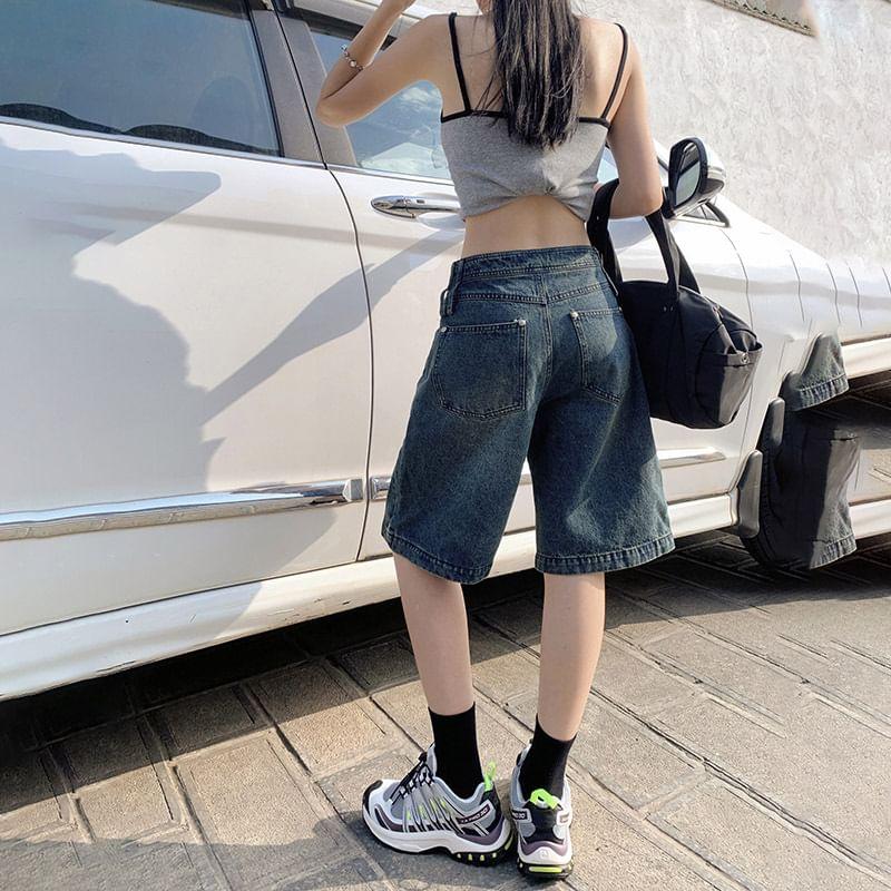 Low Rise Denim Jorts Product Image