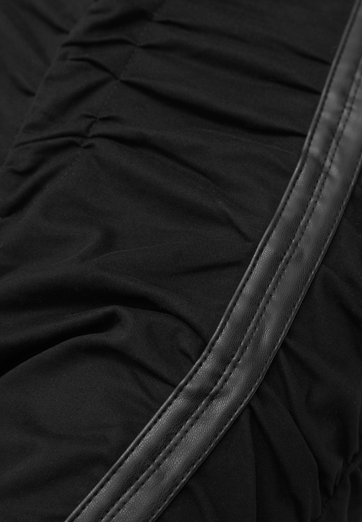 Ruched Trousers with Knee Patch - Black Female Product Image