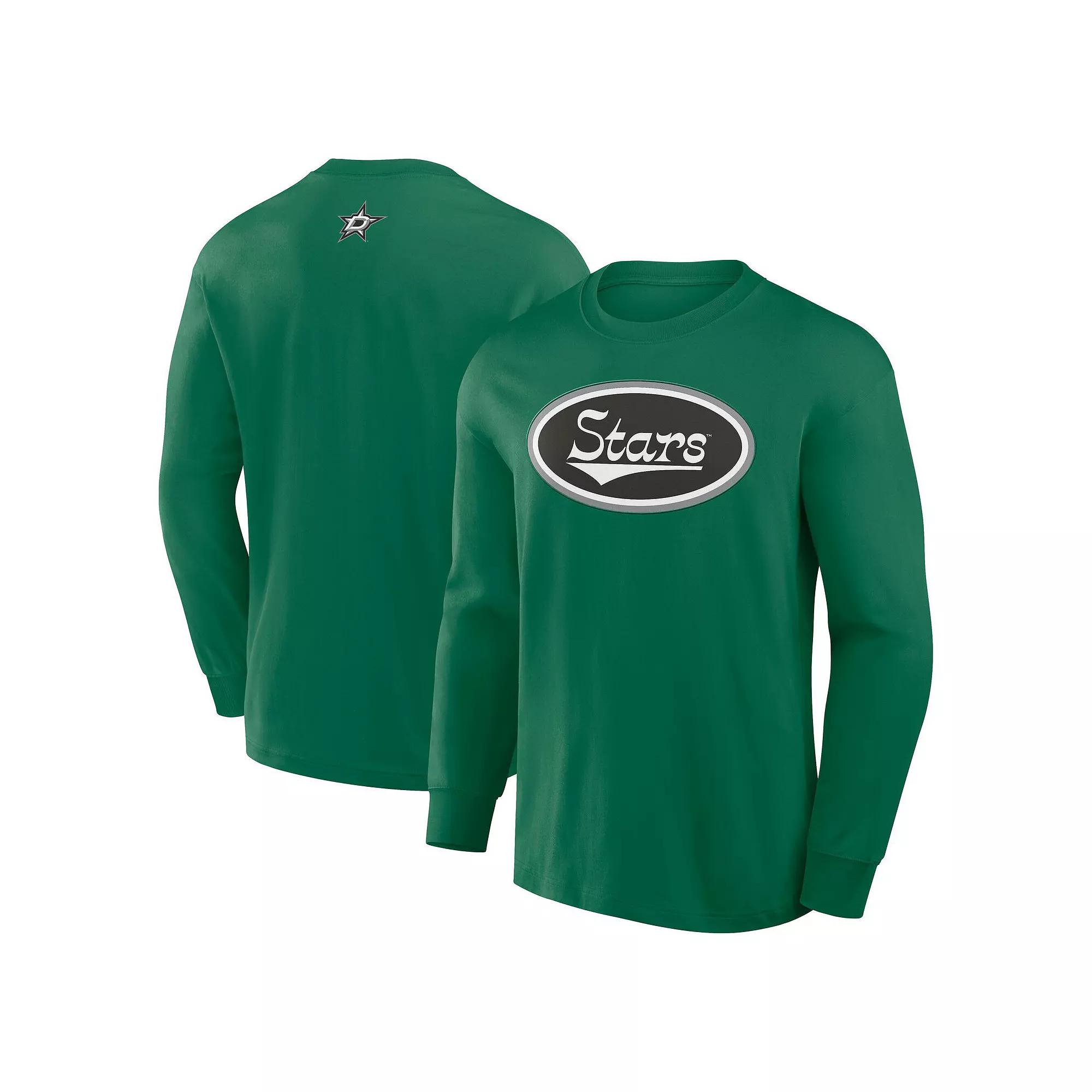 Men's Fanatics Kelly Green Dallas Stars Rewind Long Sleeve T-Shirt,  Product Image