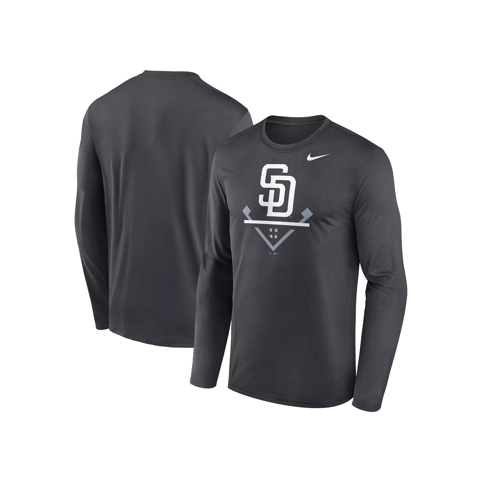 Men's Nike Anthracite San Diego Padres Icon Legend Performance Long Sleeve T-Shirt,  Product Image