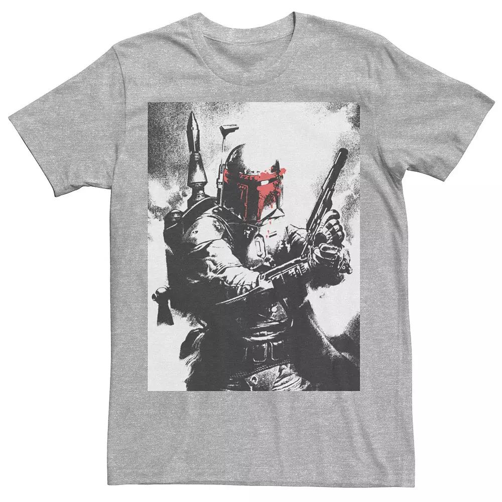 Men's Star Wars Boba Fett Faded Action Portrait Poster Tee,  Product Image