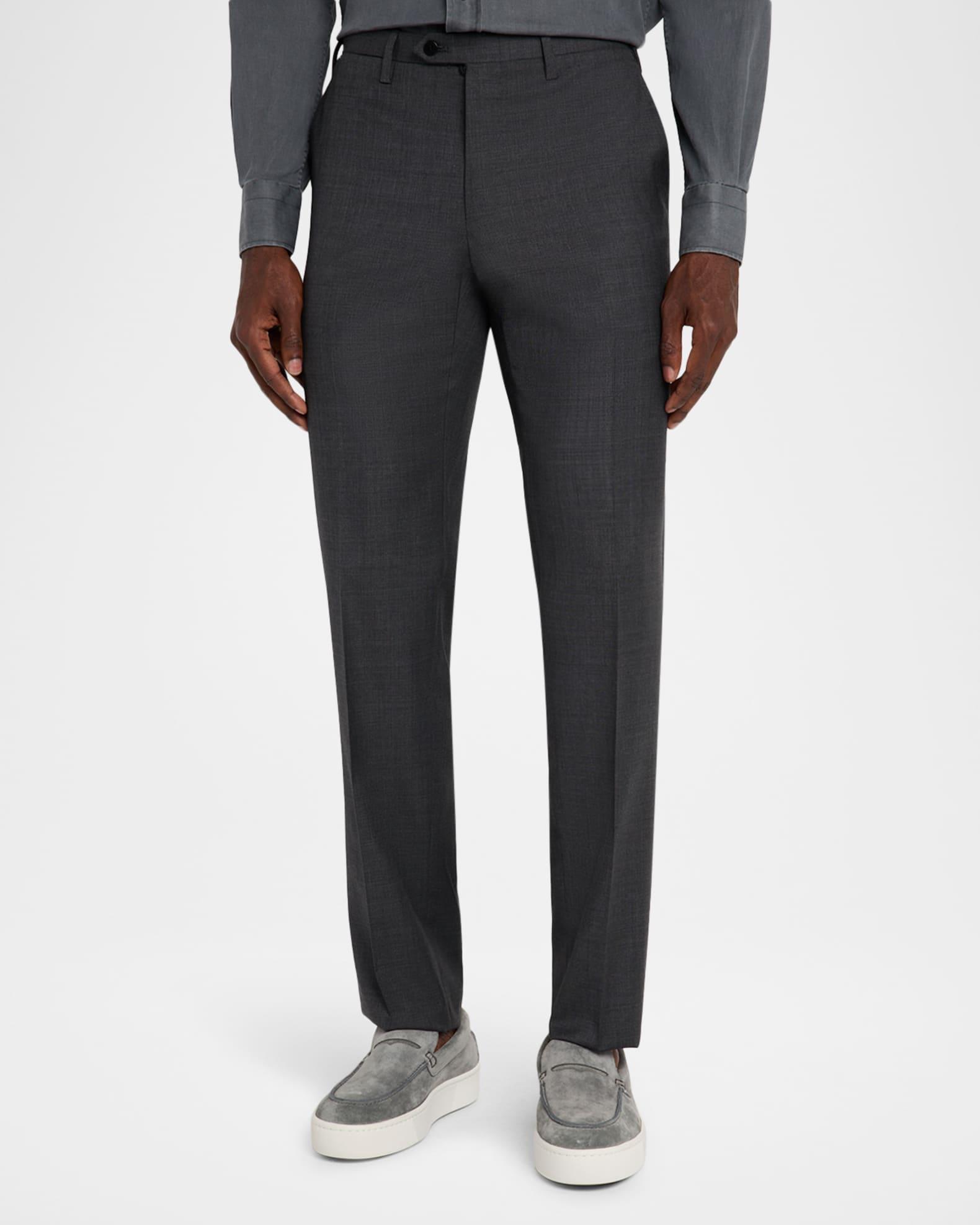 Men's Wool Twill Flat-Front Trousers Product Image