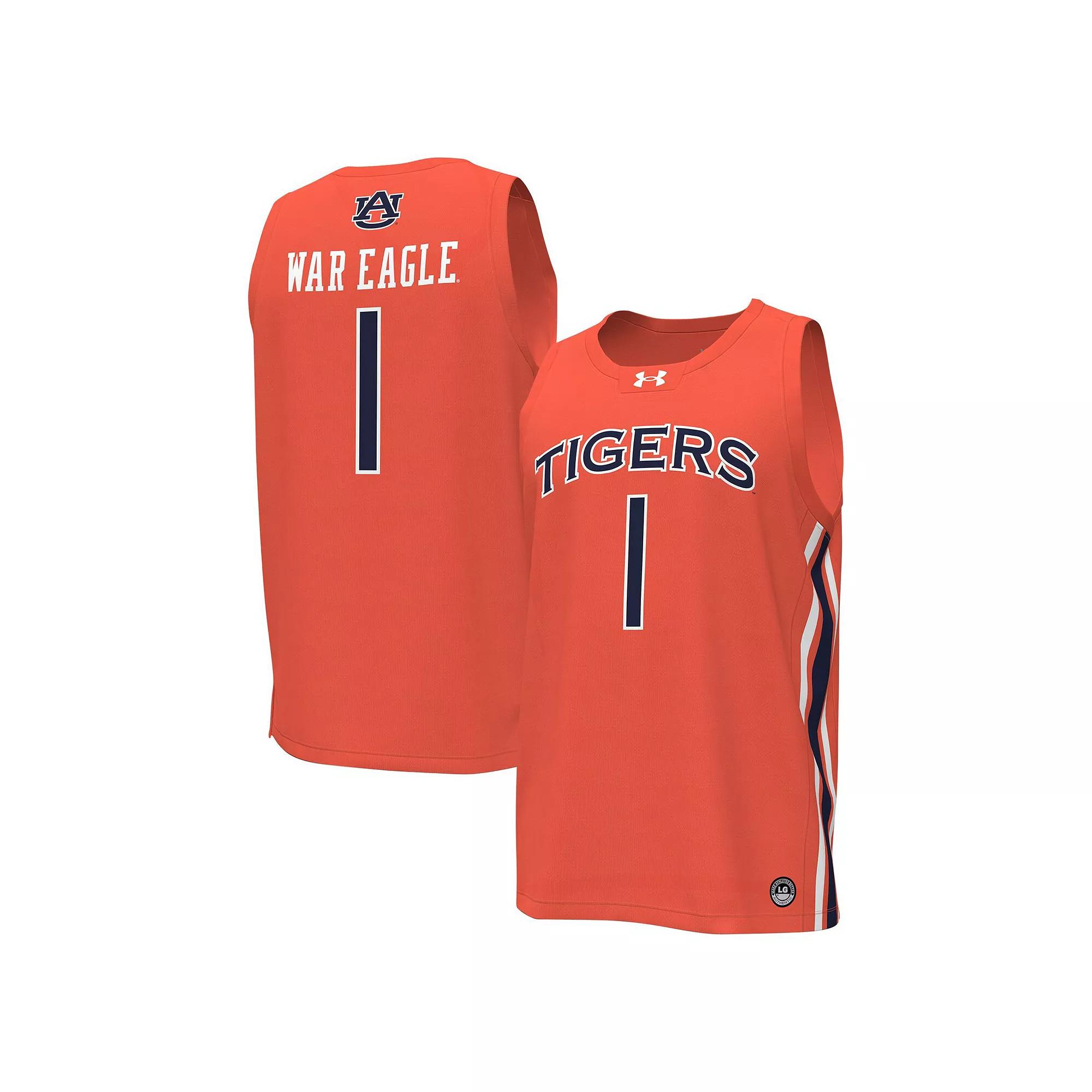 Men's Under Armour #1 Orange Auburn Tigers Replica Basketball Jersey,  Product Image