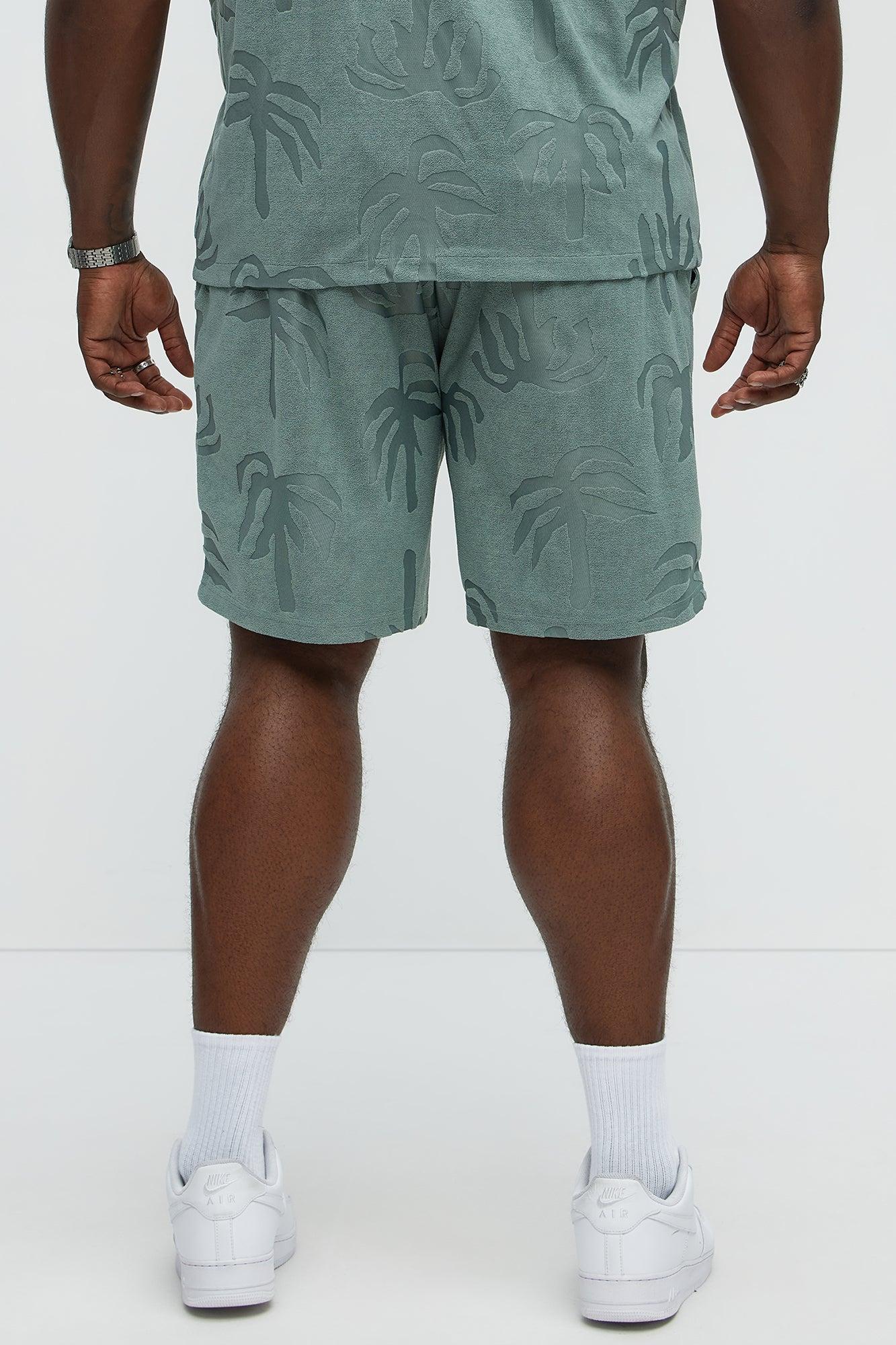 Tropical Trees Relaxed Shorts - Sage Product Image