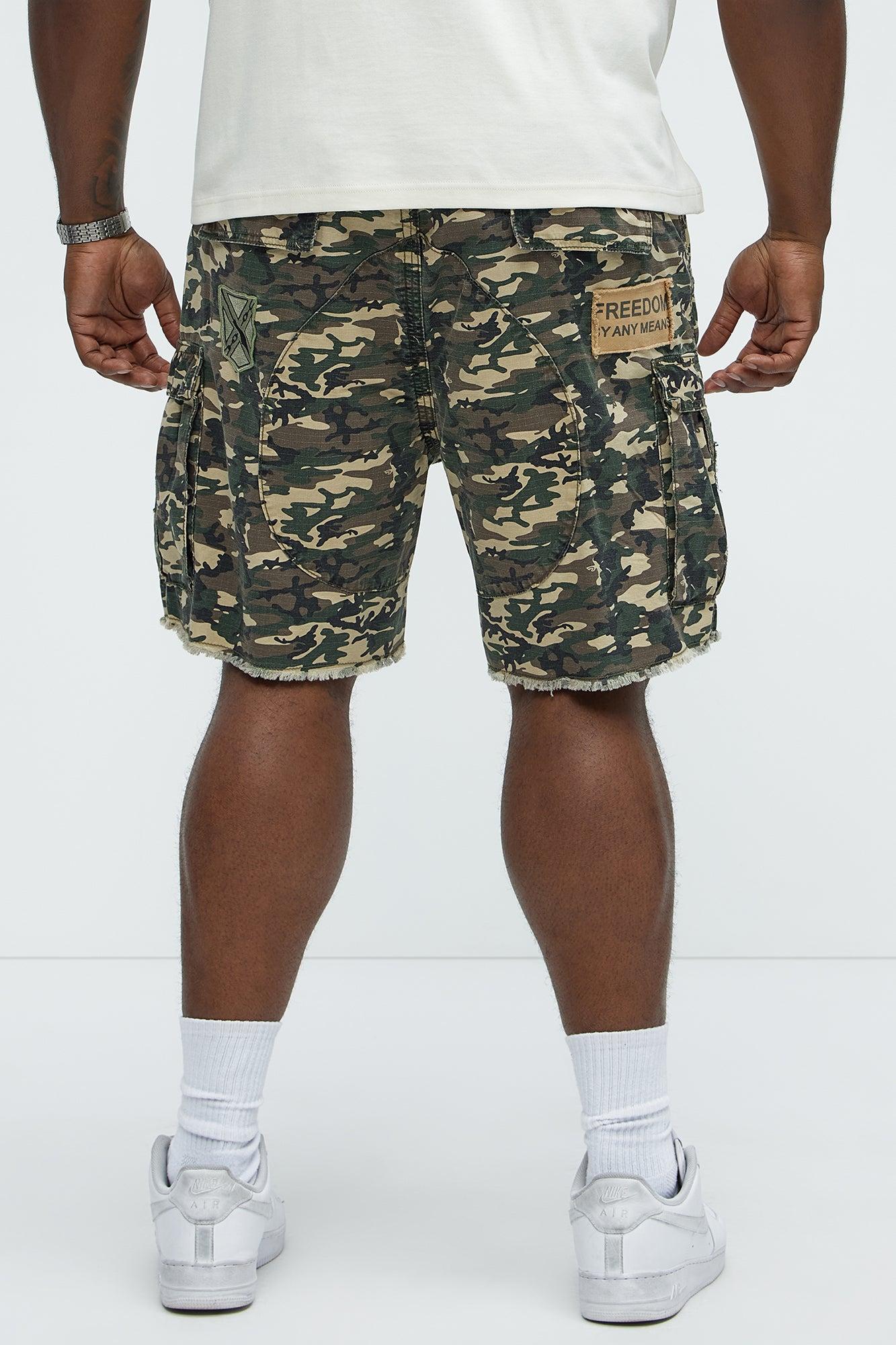 Patch Me Camo Shorts - Brown/combo Product Image