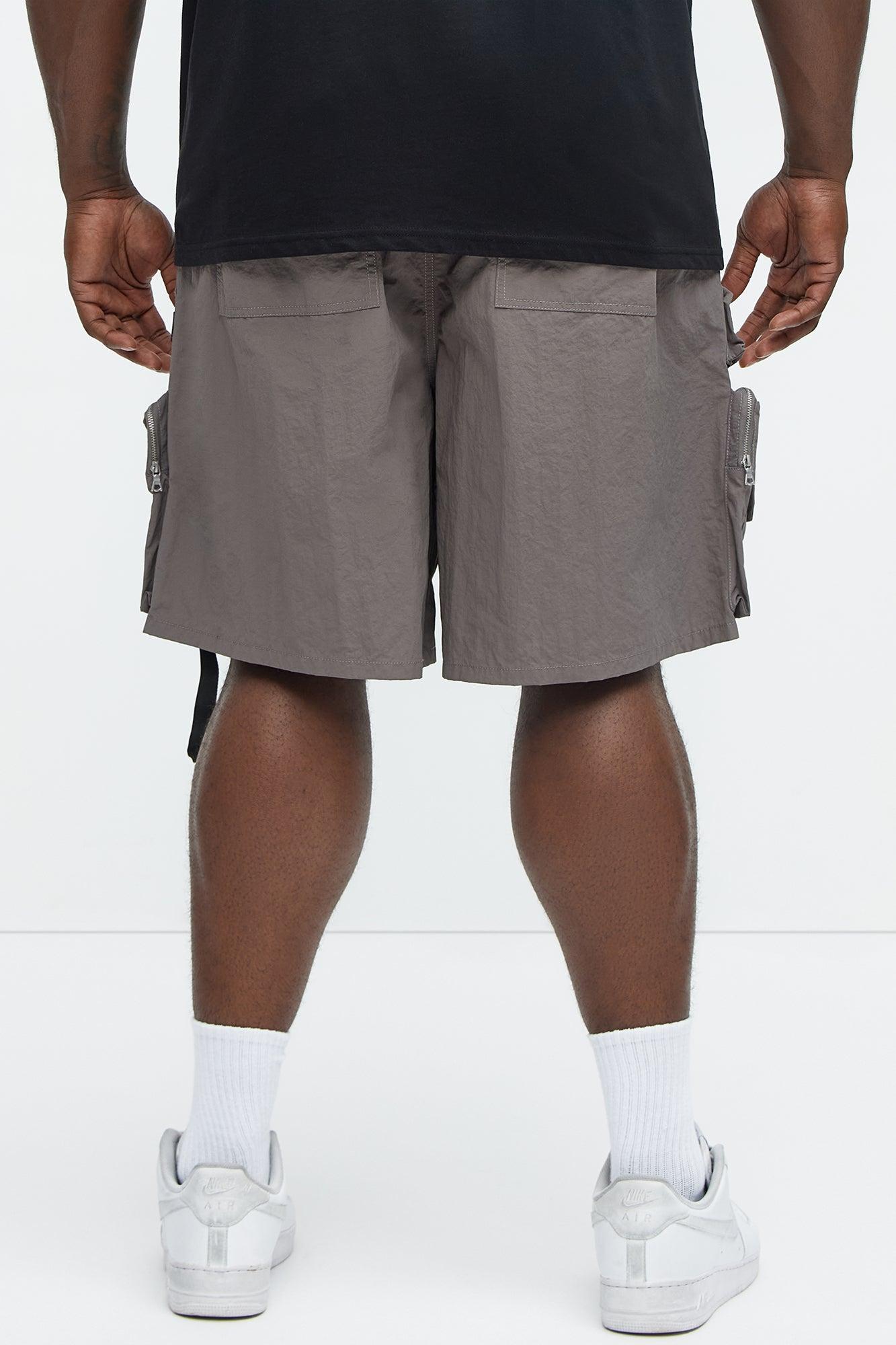 Jaxon Utility Cargo Nylon Shorts - Grey Product Image