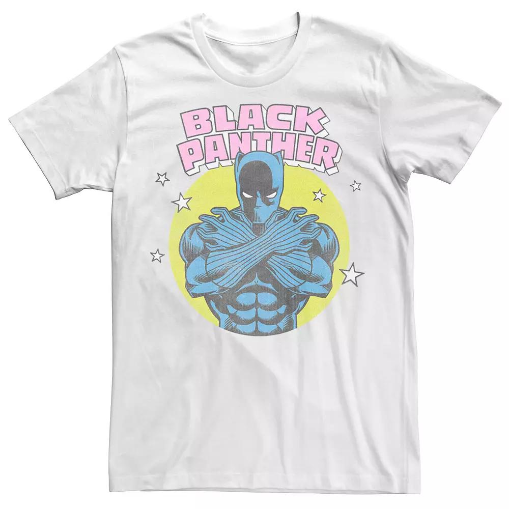 Men's Black Panther Vintage Comic Badge Tee, Size: Large, White Product Image