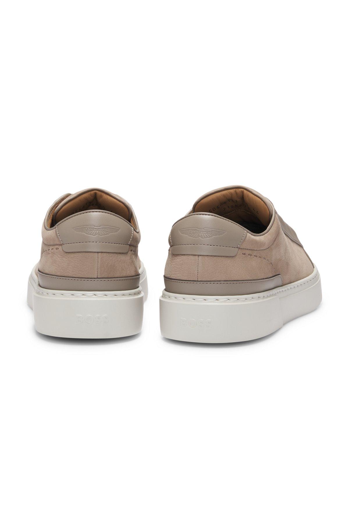 BOSS x ASTON MARTIN grained-leather trainers with hidden laces Product Image