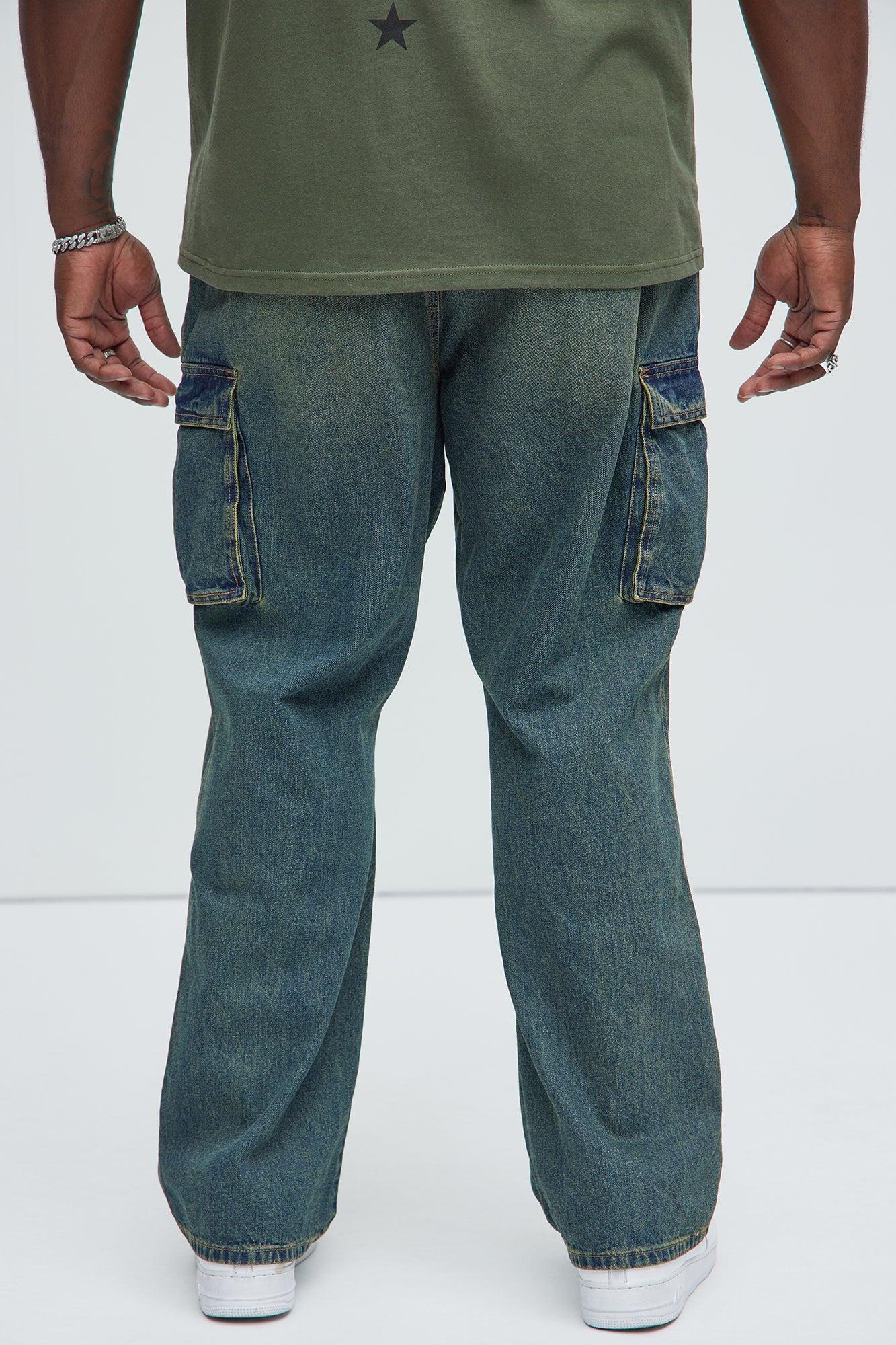 Tanner Straight Cargo Jeans - Vintage Blue Wash Product Image