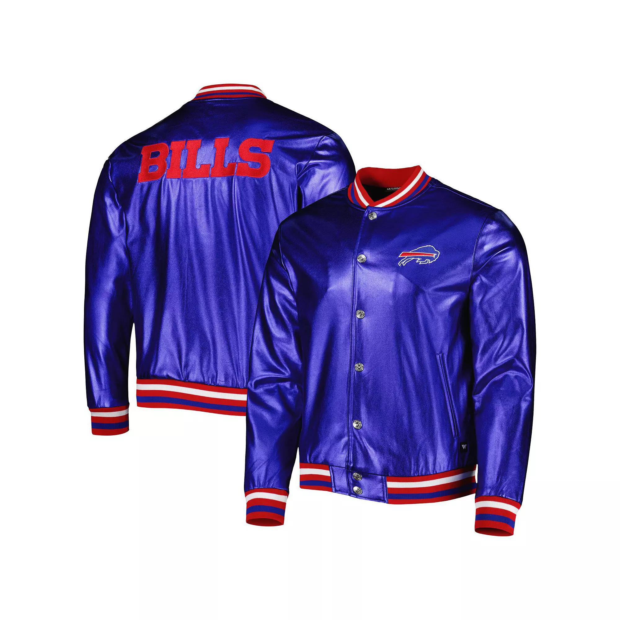 Men's The Wild Collective Royal Buffalo Bills Metallic Bomber Full-Snap Jacket, Size: XL, Blue Product Image