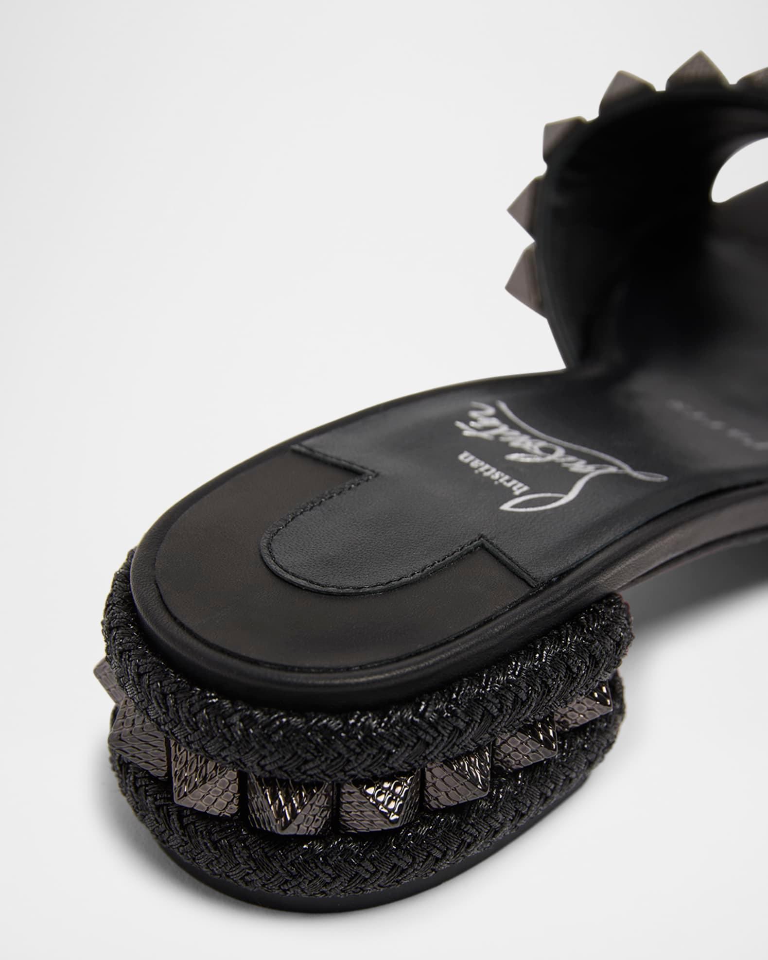 Leather Spike Red Sole Mule Sandals Product Image