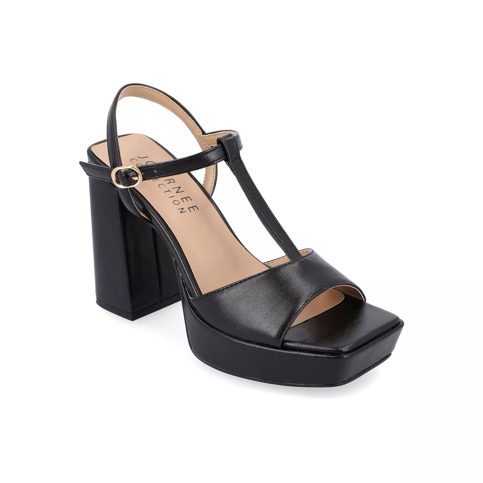 Journee Parson Women's Block Heel Sandals,  Product Image