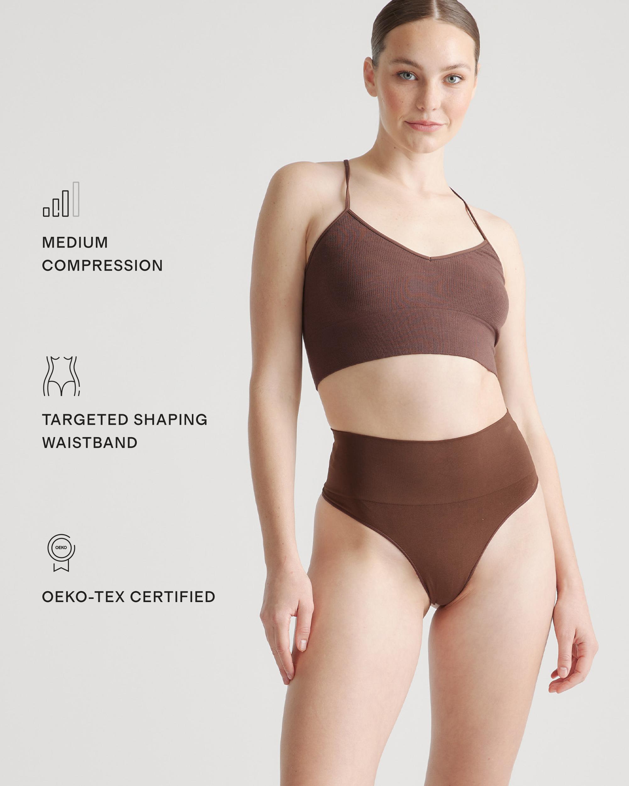 Quince | Women's Shaping High-Waisted Thong Nylon/Spandex Product Image