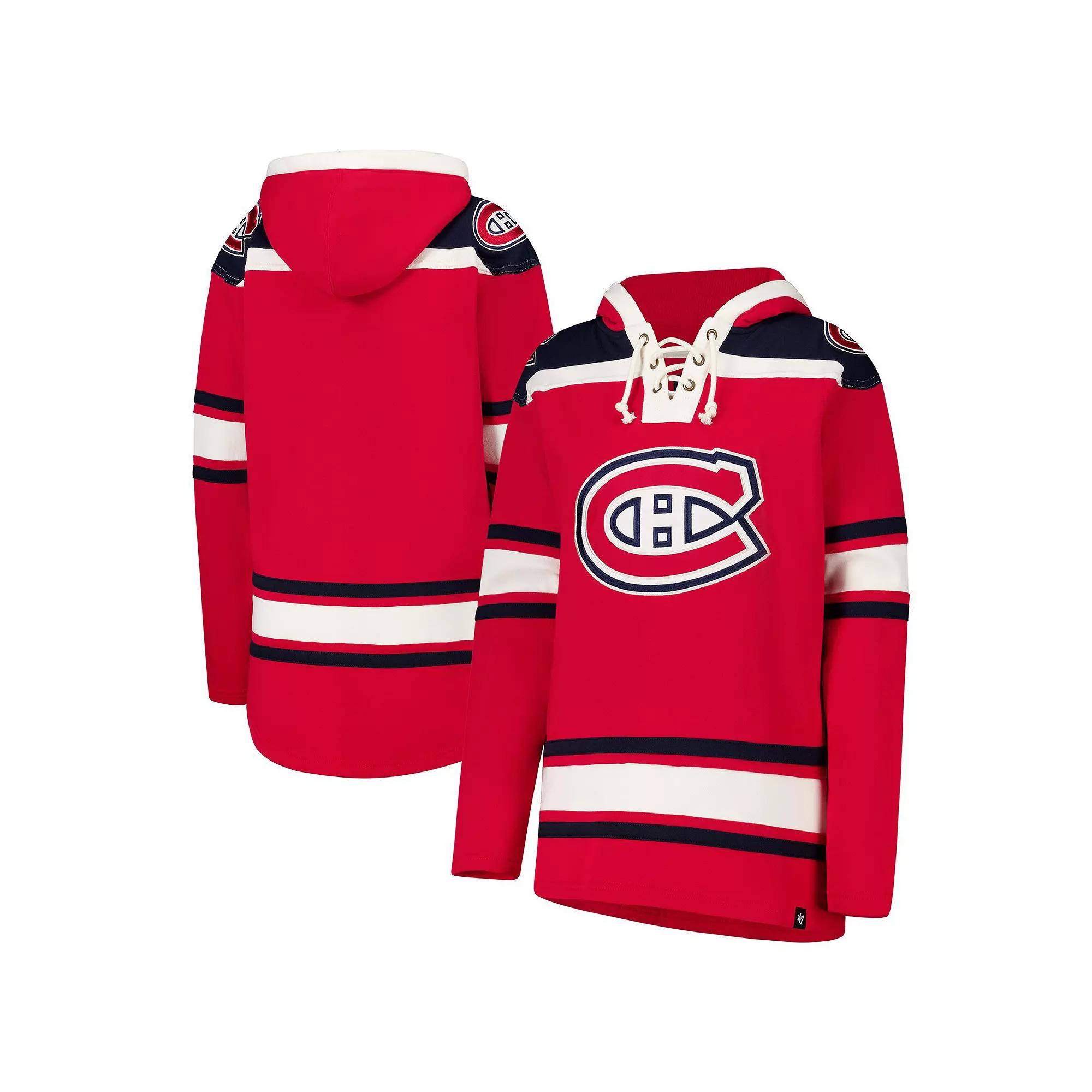 Women's '47 Red Montreal Canadiens Superior Lacer Pullover Hoodie,  Product Image