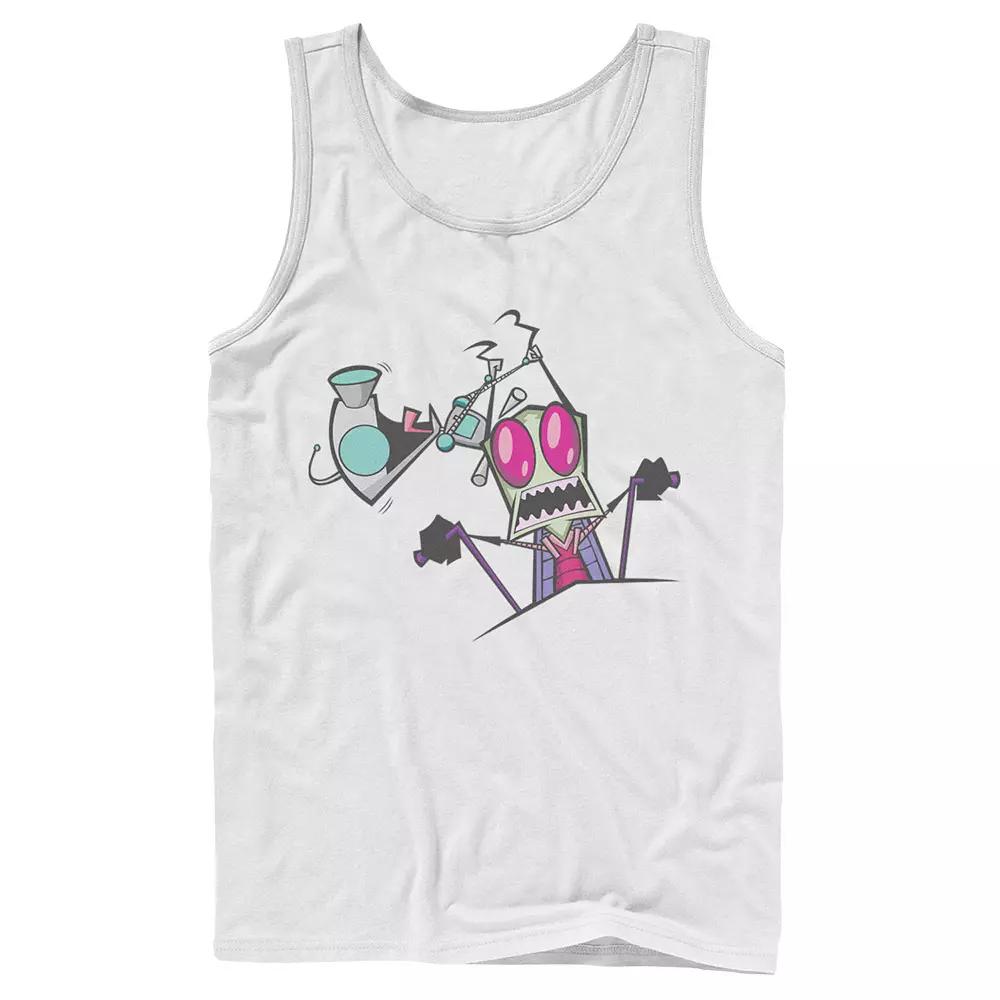 Men's Nickelodeon Invader Zim Gir Pulling Zim's Antennas Portrait Graphic Graphic Tank Top,  Product Image