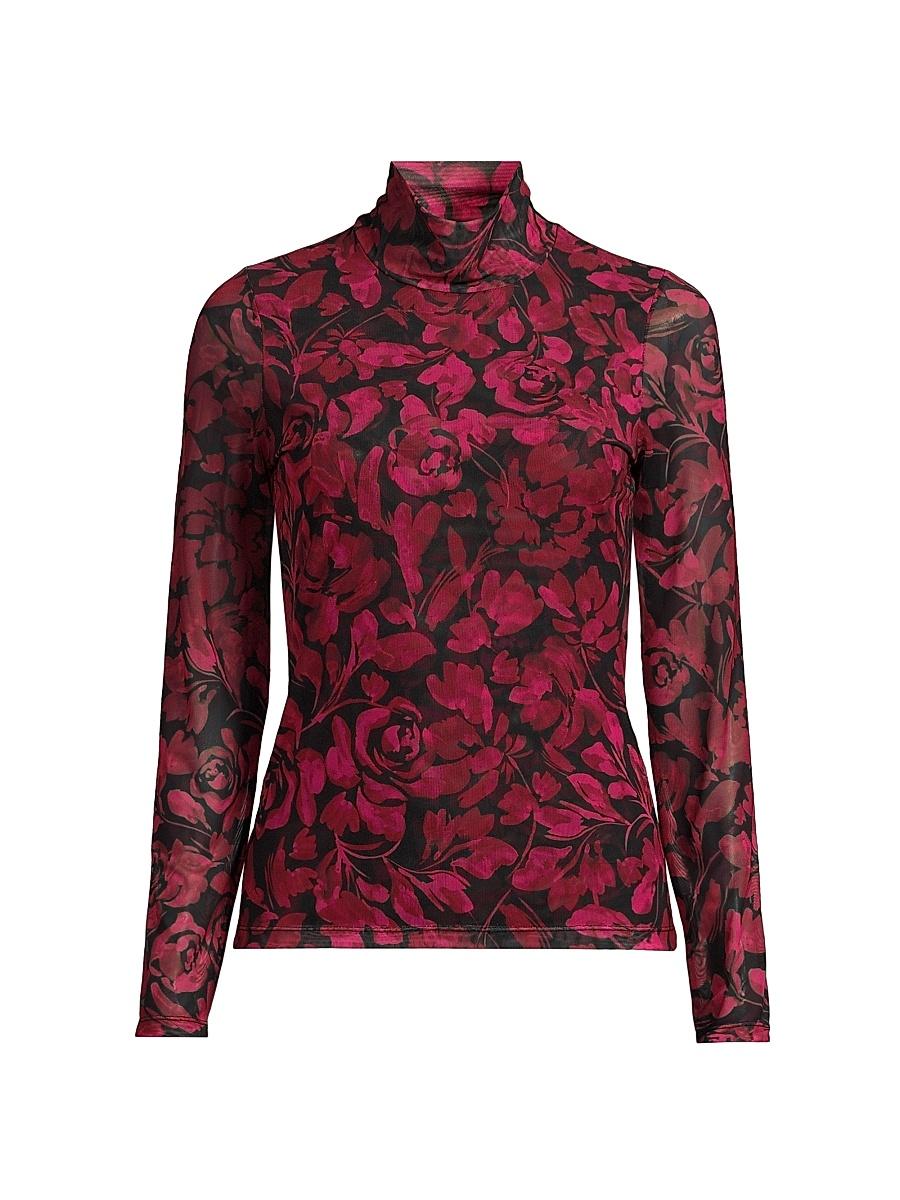 Womens Rebecca Mesh Mock-Turtleneck Shirt Product Image