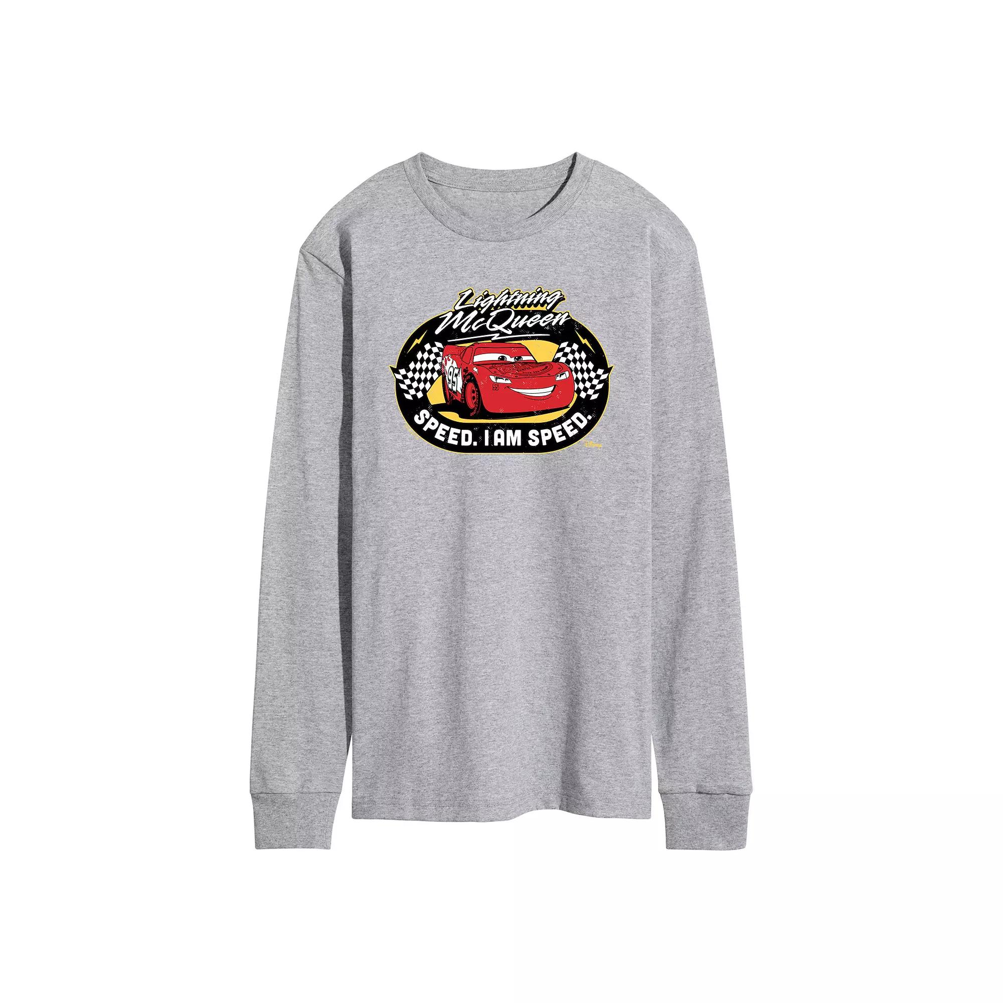 Disney / Pixar's Cars Lightning McQueen Men's Race Track Long Sleeve Graphic Tee,  Product Image