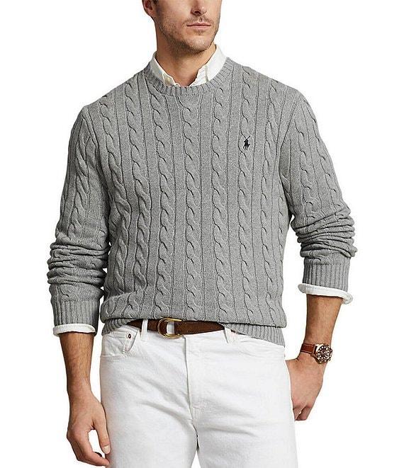 Polo Ralph Lauren Big & Tall Cable Knit Cotton Sweater Product Image
