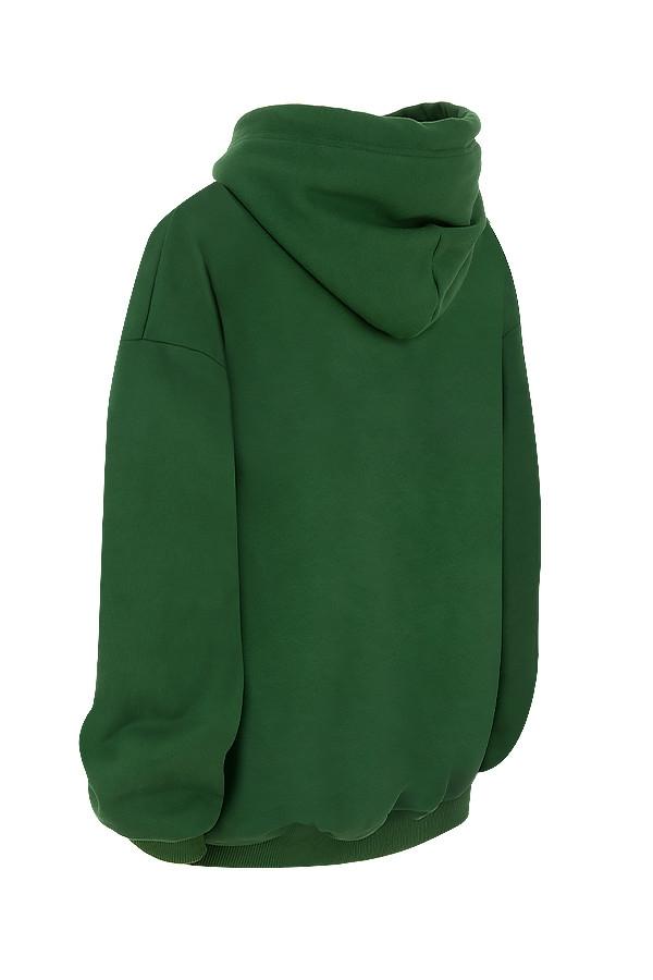 Halo  green cotton fleece-back oversized hoodie Product Image