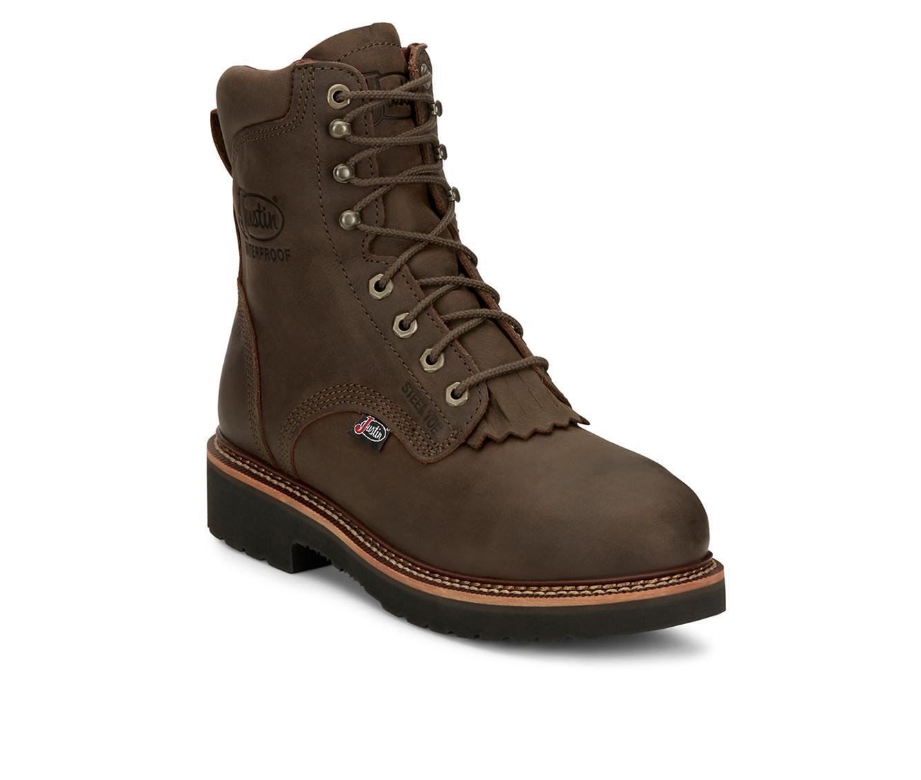 Men's Justin Boots Rivot Waterproof Steel Toe Waterproof Work Boots Product Image