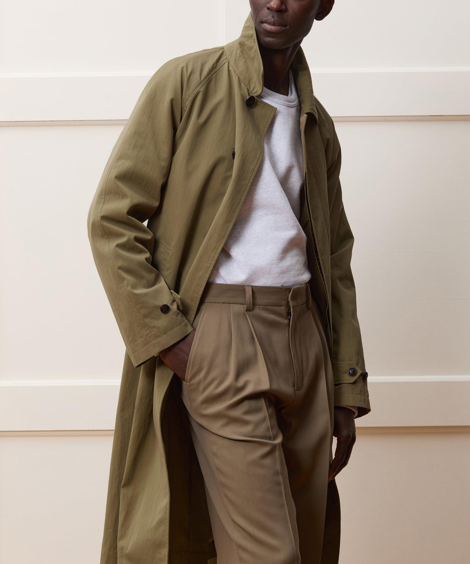 Italian Belted Balmacaan Trench Coat Product Image