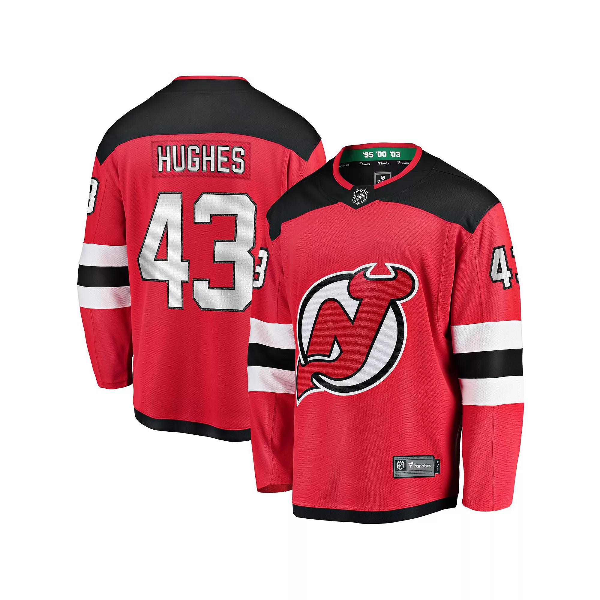Men's Fanatics Branded Luke Hughes Red New Jersey Devils Home Breakaway Player Jersey, Size: XS, Nhl Red Product Image