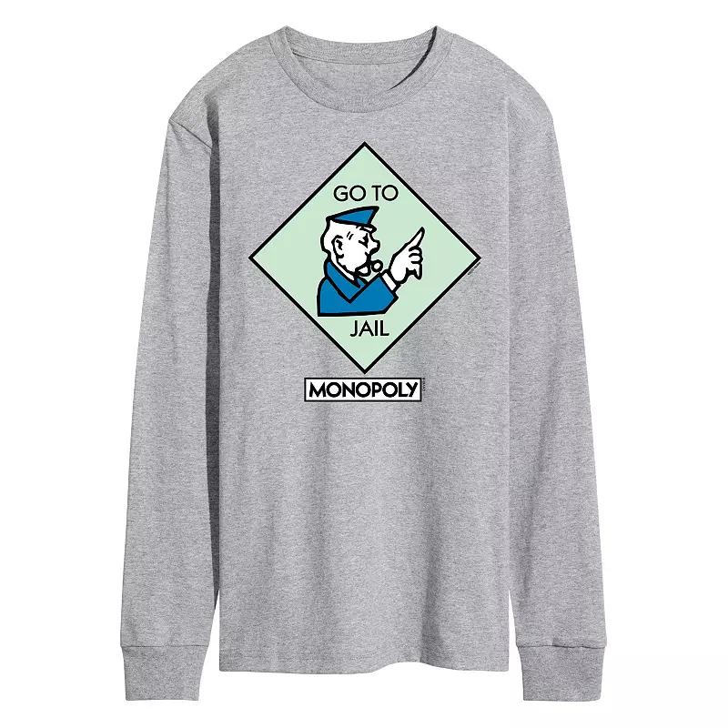 Men's Monopoly Go To Jail Square Long Sleeve Graphic Tee,  Product Image