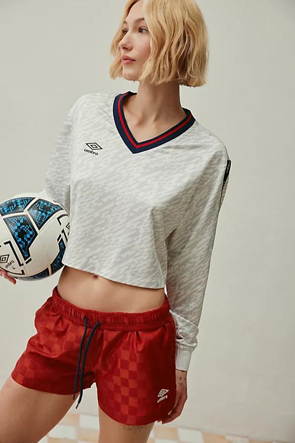 Umbro UO Exclusive V-Neck Long Sleeve Boxy Tee Womens at Urban Outfitters Product Image
