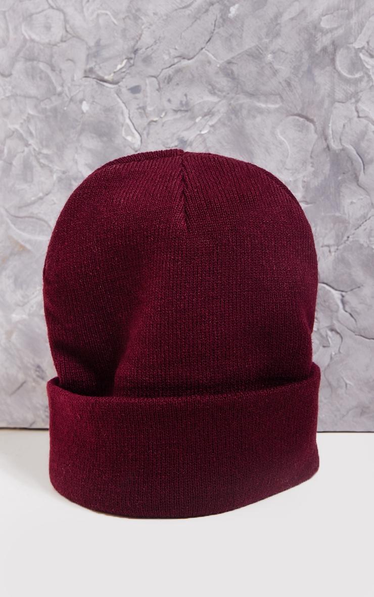 Burgundy Basic Beanie Product Image