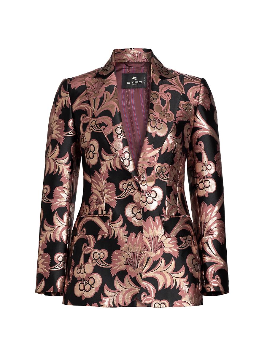 Womens Paisley Metallic Blazer Product Image