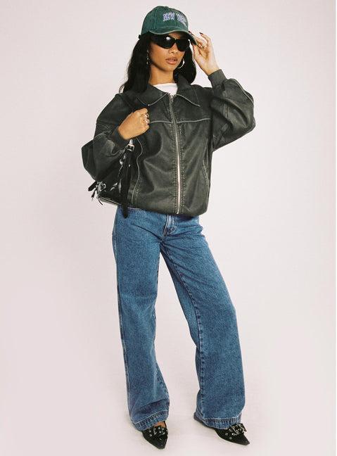 Jankins Low Rise Straight Leg Jeans Mid Wash Product Image