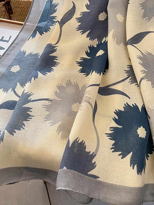 Vintage Floral Printed Shawl&Scarf Product Image