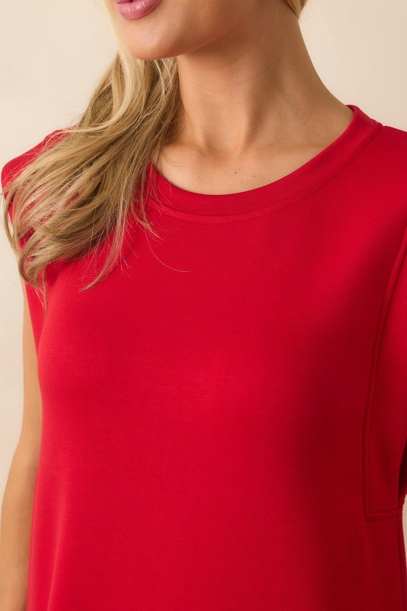 Between Now And Then Red Cotton Sleeveless Maxi Dress Product Image