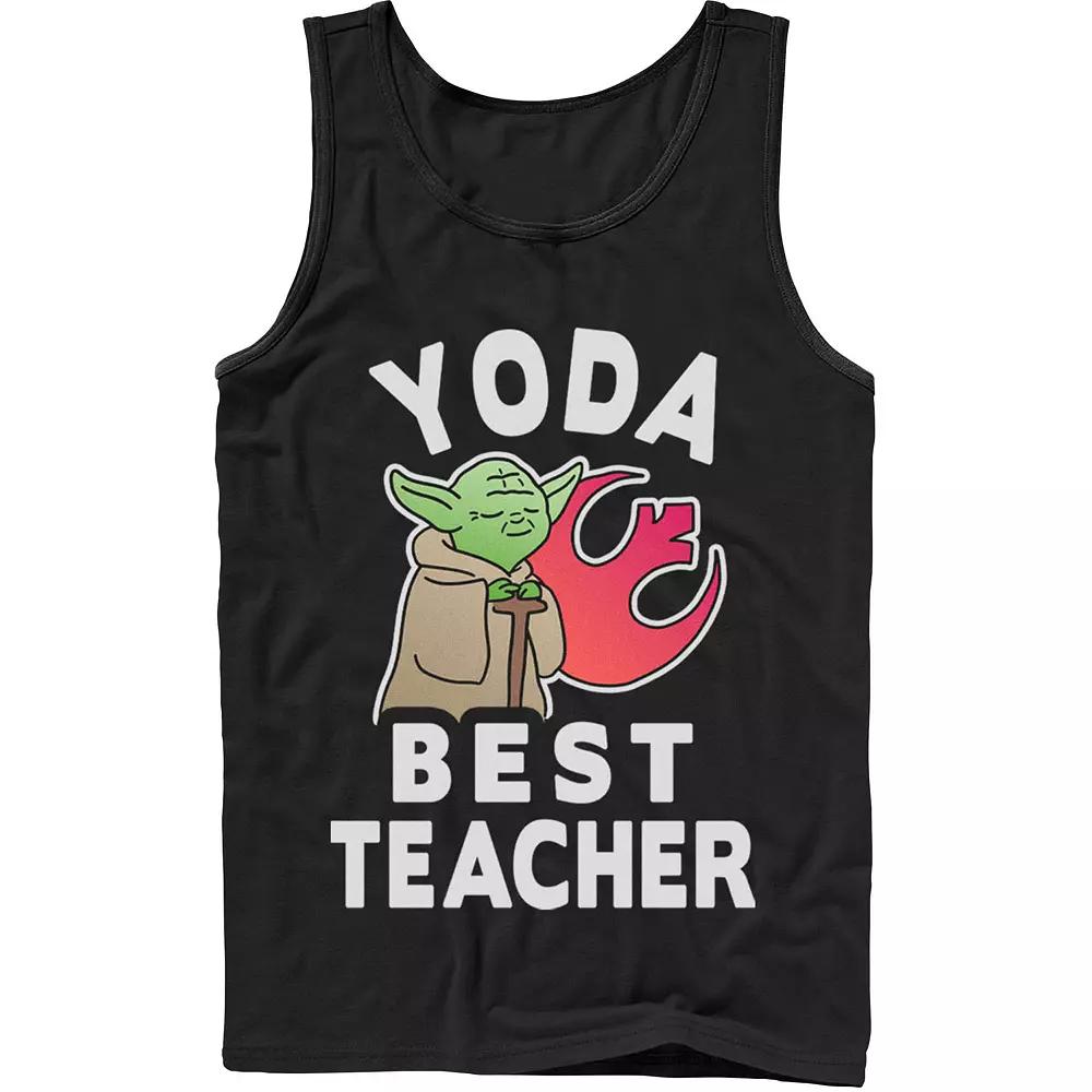 Men's Star Wars Yoda Best Teacher Rebel Logo Tank Top,  Product Image