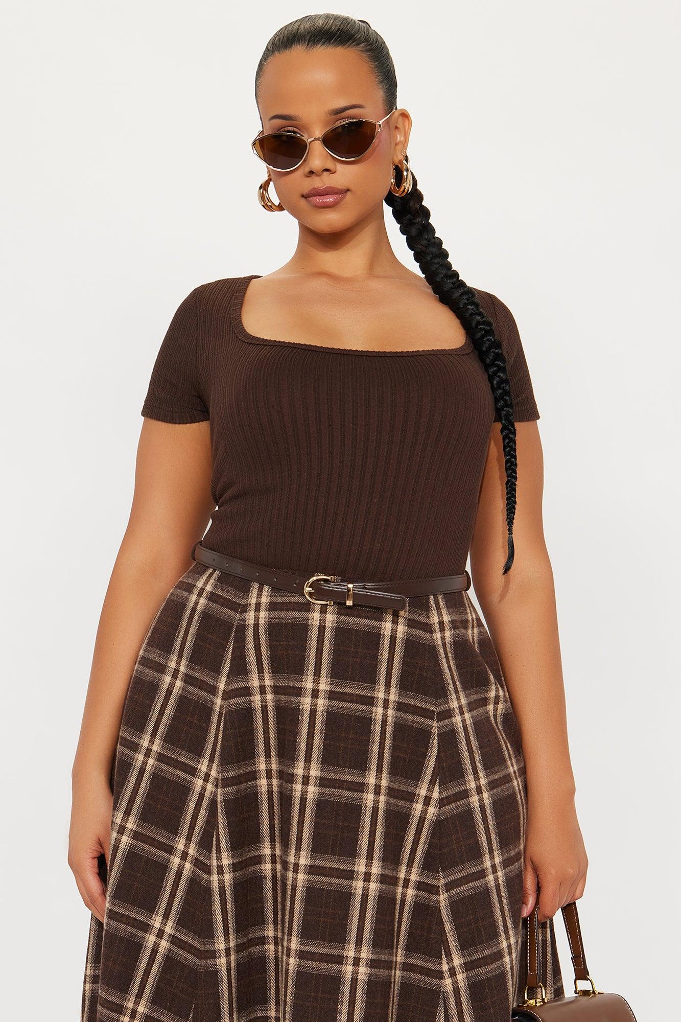 Daphne Plaid Belted Maxi Dress - Brown/combo Female Product Image