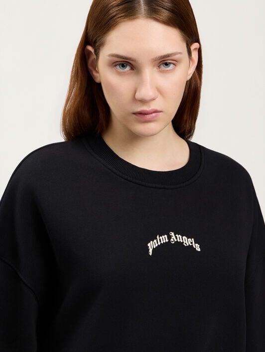 Curved Logo Crop Sweatshirt Product Image